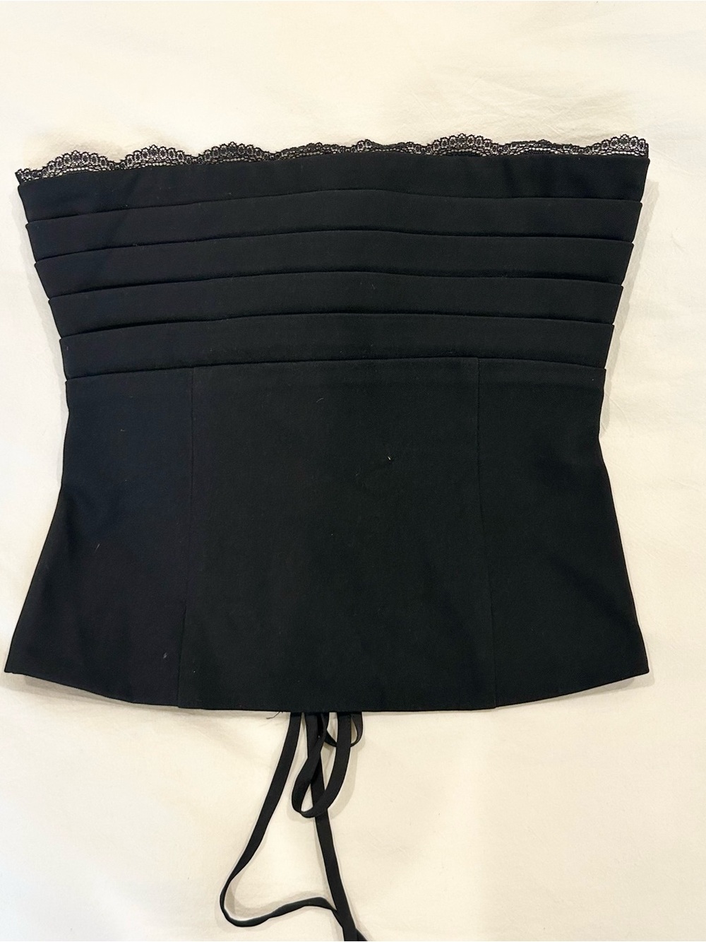 White Fox Boutique Black Strapless Lace-Trim Corset Camisole